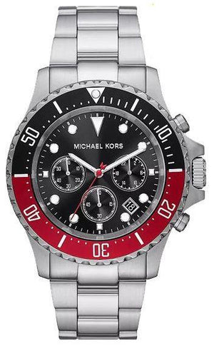 Buy Shop Michael Kors Everest Chronograph Black Dial Silver Steel Strap Watch For Men - MK8977 USA Online