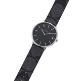 Coach Charles Black Dial Black Leather Strap Watch for Men - 14602157