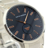 Buy Shop Emporio Armani Renato Blue Dial Silver Steel Strap Watch For Men - AR11137 USA Online
