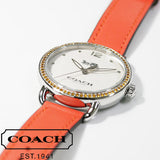 Buy Shop Coach Delancey White Dial Orange Leather Strap Watch for Women - 14502880 USA Online