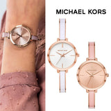 Buy Shop Michael Kors Jaryn Analog Gold Dial Pink Steel Strap Watch For Women - MK4343 USA Online
