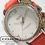 Buy Shop Coach Delancey White Dial Orange Leather Strap Watch for Women - 14502880 USA Online