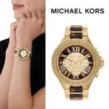 Buy Shop Michael Kors Camille Chronograph Brown Dial Two Tone Steel Strap Watch For Women - MK7269 USA Online