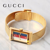 Buy Shop Gucci G-Frame Mother of Pearl Dial Yellow Gold Mesh Bracelet Watch For Women - YA147410 USA Online