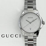 Buy Shop Gucci G Timeless Quartz Silver Dial Silver Steel Strap Watch For Women - YA126459 USA Online