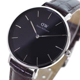 Buy Shop Daniel Wellington Classic Petite York Black Dial Brown Leather Strap Watch For Women - DW00100182 USA Online