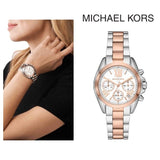 Buy Shop Michael Kors Bradshaw Chronograph White Dial Two Tone Steel Strap Watch For Women - MK7258 USA Online