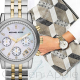 Buy Shop Michael Kors Ritz Chronograph White Dial Two Tone Steel Strap Watch for Women - MK5057 USA Online