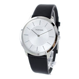 Buy Shop Calvin Klein Minimalist White Dial Black Leather Strap Watch for Men - K3M211C6 USA Online