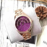 Buy Shop Michael Kors Lauryn Pink Dial Rose Gold Steel Strap Watch for Women - MK3722 USA Online
