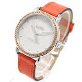 Buy Shop Coach Delancey White Dial Orange Leather Strap Watch for Women - 14502880 USA Online