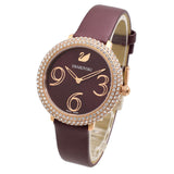 Buy Shop Swarovski Crystal Frost Red Dial Red Leather Strap Watch for Women - 5484064 USA Online