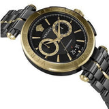 Versace Aion Chronograph Black Dial Black Steel Strap Watch for Men - VE1D01620