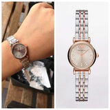 Buy Shop Emporio Armani Gianni T Bar Grey Dial Two Tone Steel Strap Watch For Women - AR1841 USA Online