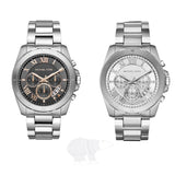 Buy Shop Michael Kors Brecken Chronograph Silver Dial Silver Steel Strap Watch For Women - MK8562 USA Online