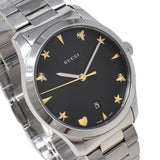 Buy Shop Gucci G Timeless Black Dial Silver Steel Strap Watch For Women - YA1264029 USA Online