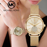 Buy Shop Michael Kors Portia Gold Dial Gold Mesh Bracelet Watch for Women - MK3844 USA Online