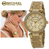 Buy Shop Michael Kors Parker Gold DIal Gold Steel Strap Watch for Women - MK5842 USA Online