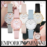 Buy Shop Emporio Armani Gianni T Bar Mother Of Pearl Pink Dial Pink Leather Strap Watch For Women - AR1958 USA Online