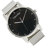 Calvin Klein City Chronograph Black Dial Silver Mesh Bracelet Watch for Men - K2G2G121