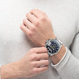 Buy Shop Diesel Mega Chief Chronograph Blue Dial Silver Steel Strap Watch For Men - DZ4465 USA Online