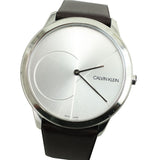 Buy Shop Calvin Klein Minimal Silver Dial Brown Leather Strap Watch for Men - K3M211G6 USA Online