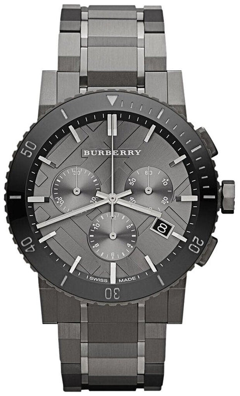 Buy Shop Burberry The City Grey Dial Gunmetal Grey Steel Strap Watch for Men - BU9381 USA Online