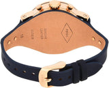 Buy Shop Fossil Original Boyfriend Chronograph White Dial Navy Blue Leather Strap Watch for Women - ES3838 USA Online