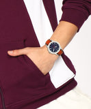 Buy Shop Fossil Grant Chronograph Blue Dial Brown Leather Strap Watch for Men - FS5210 USA Online