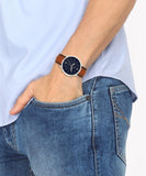 Buy Shop Fossil Neutra Chronograph Blue Dial Brown Leather Strap Watch for Men - FS5453 USA Online