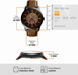 Buy Shop Fossil Townsman Automatic Black Dial Brown Leather Strap Watch for Men - ME3155 USA Online