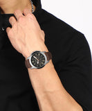 Buy Shop Fossil Grant Chronograph Black Dial Brown Leather Strap Watch for Men - FS4813 USA Online