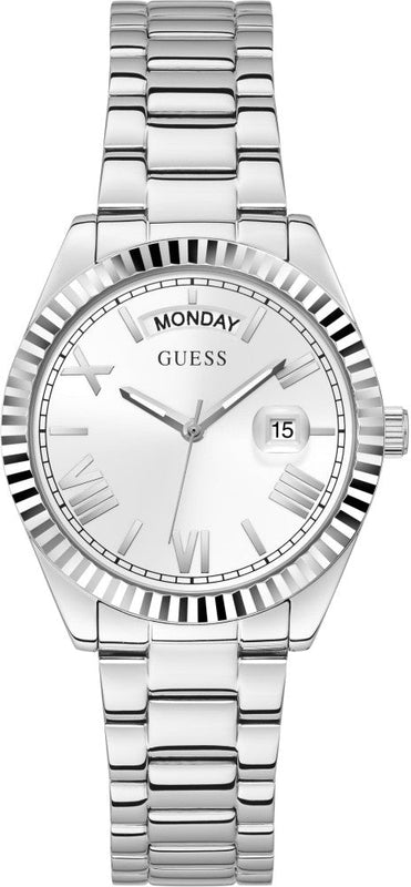 Buy Shop Guess Luna Silver Dial Silver Steel Strap Watch for Women - GW0308L1 USA Online