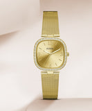 Buy Shop Guess Tapestry Diamonds Gold Dial Gold Mesh Bracelet Watch for Women - GW0354L2 USA Online