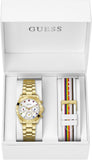 Buy Shop Guess Exclusive Multi Color White Dial Gold Steel Strap Watch for Women - GW0457L1 USA Online