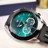 Buy Shop Maserati Traguardo Chronograph Green Dial Black Silicone Strap Watch For Men - R8871612043 USA Online
