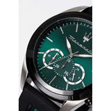Buy Shop Maserati Traguardo Chronograph Green Dial Black Silicone Strap Watch For Men - R8871612043 USA Online