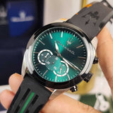 Buy Shop Maserati Traguardo Chronograph Green Dial Black Silicone Strap Watch For Men - R8871612043 USA Online