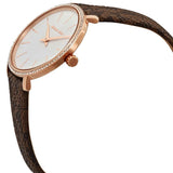 Buy Shop Michael Kors Pyper Quartz Silver Dial Brown Leather Strap Watch for Women - MK1036 USA Online