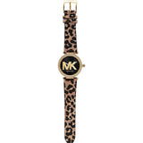 Buy Shop Michael Kors Parker Black Dial Cheetah Print Brown Leather Strap Watch For Women - MK4723 USA Online