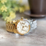 Buy Shop Michael Kors Runway Chronograph Gold Dial Two Tone Steel Strap Watch For Women - MK7329 USA Online