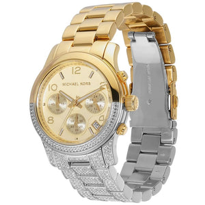 Buy Shop Michael Kors Runway Chronograph Gold Dial Two Tone Steel Strap Watch For Women - MK7329 USA Online