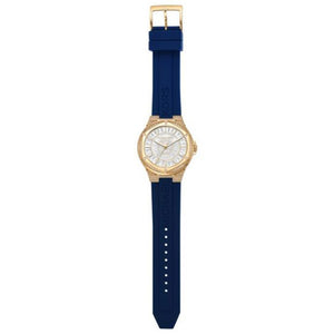 Buy Shop Michael Kors Lennox Three Hand White Dial Blue Silicone Strap Watch For Women - MK7333 USA Online
