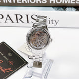 Buy Shop Fossil Rye Automatic Skeleton Silver Dial Silver Steel Strap Watch for Women - BQ3753 USA Online