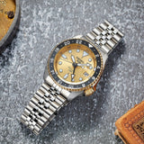 Buy Shop Seiko 5 Sports GMT Automatic 70th Anniversary Taiwan Limited Edition Gold Dial Silver Steel Strap Watch For Men - SSK044K1 USA Online