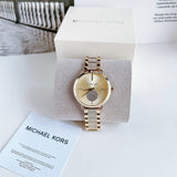 Buy Shop Michael Kors Portia Three-Hand Crystals Gold Dial Gold Steel Strap Watch for Women - MK4602 USA Online