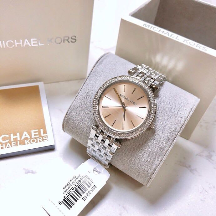 Buy Shop Michael Kors Darci Orange Dial Silver Stainless Steel Strap Watch for Women - MK3218 USA Online