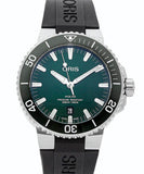 Oris Aquis Date Green Dial Black Rubber Strap Watch for Men - 0173377304157-0742464EB