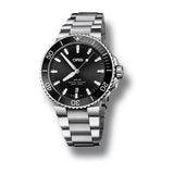 Buy Shop Oris Aquis Date Black Dial Silver Steel Strap Watch for Men - 0173377304134-0782405PEB USA Online