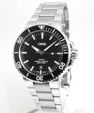 Buy Shop Oris Aquis Date Black Dial Silver Steel Strap Watch for Men - 0173377304134-0782405PEB USA Online